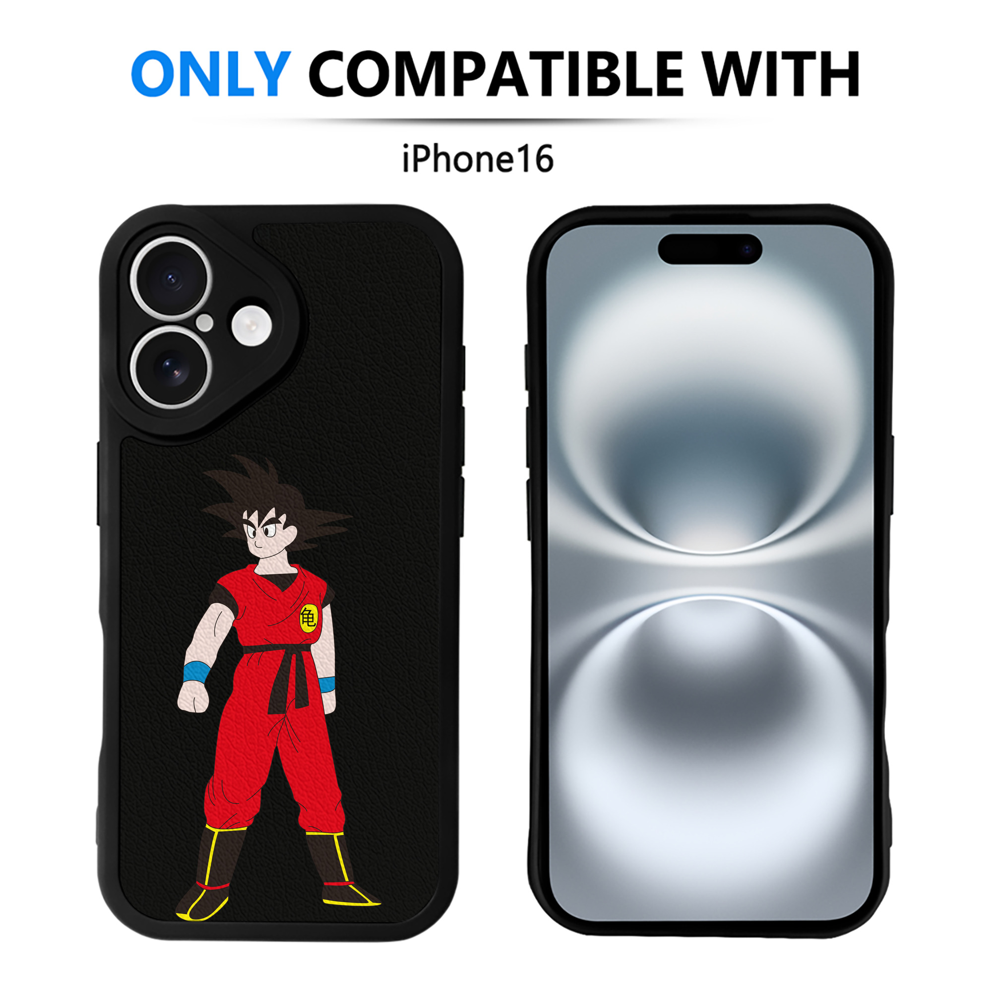 （画像用） ドラゴンボール 孫悟空（そん ごくう）Son Goku カカロット DRAGON BALL Kakarotto 【iPhone 16シリーズ対応】シリコンスマホケース（レザー調） 材質：シリコン